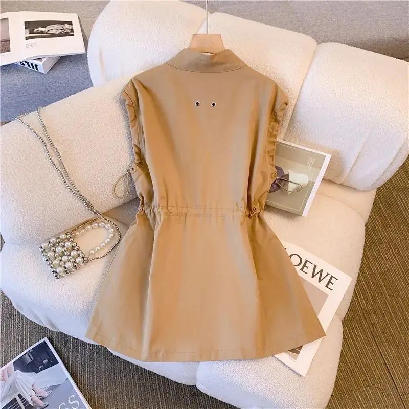 Spring Summer Vest Korean Loose Casual Vests Female Pockets Tooling Waistcoat Women Black Khaki Sleeveless Coat Outwear
