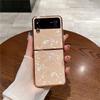Shell Pattern Gold Plating Glitter Case For Samsung Z Flip 6 Flip 5 Flip 3 4 Cover Back Shell