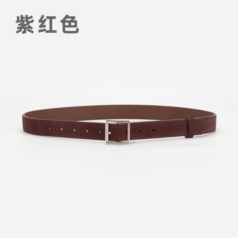 

Простой матовый бархатный ремень женский квадратная пряжка высококачественный кожаный джинсовый декоративный ремень женский 105cm