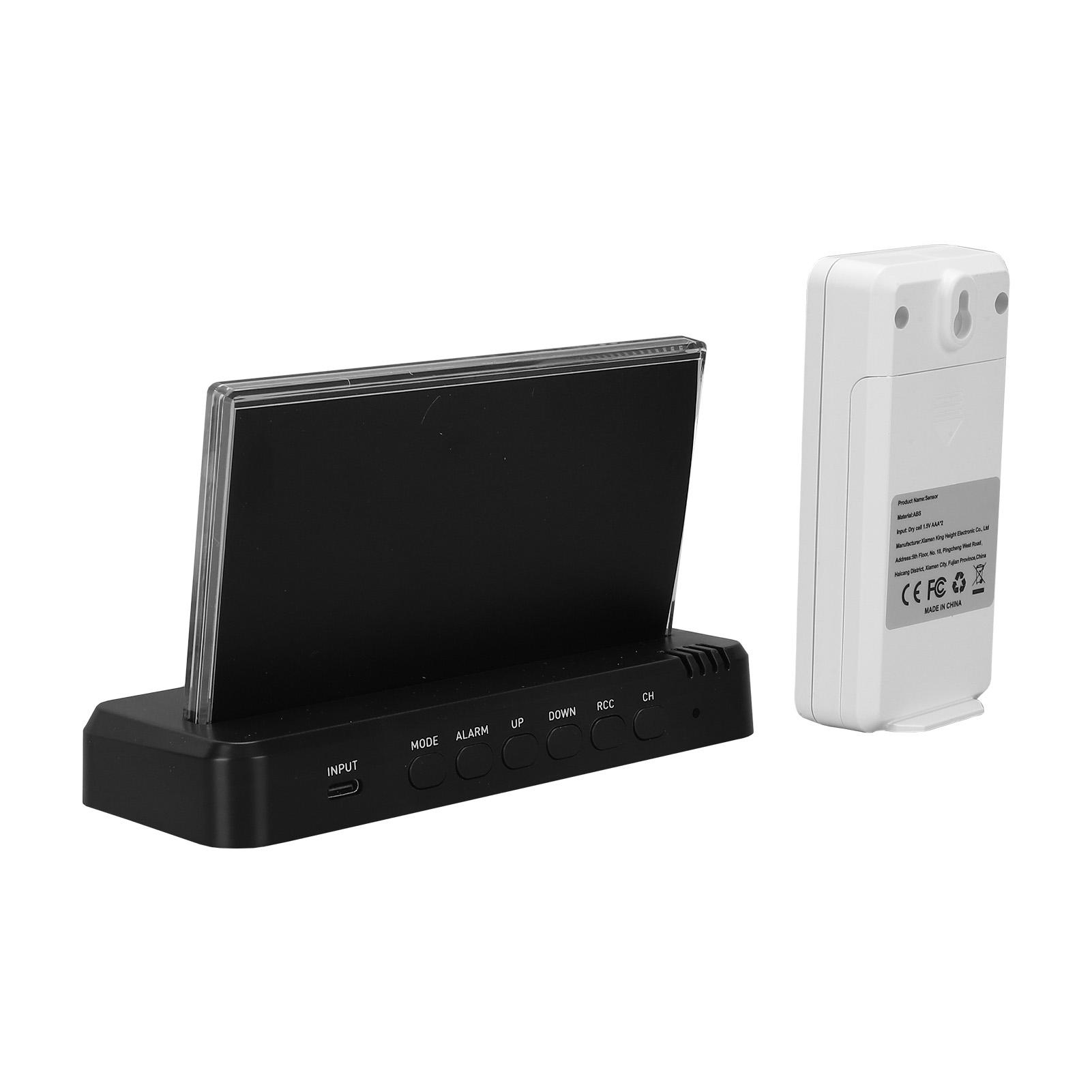 Беспроводной   Комнатный Уличный Термогигрометр   Цветной Дисплей   Часы Монитор Температуры и Влажности Прогноз Предупреждение