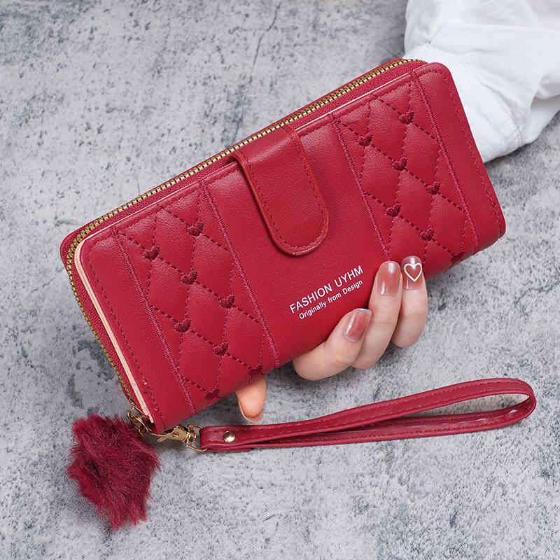 Women Long Wallet Pu Leather Card Holder Large Capacity Hasp Zipper Coin Purse Multi Card Organizer Cell Phone Wristlet Handbag
