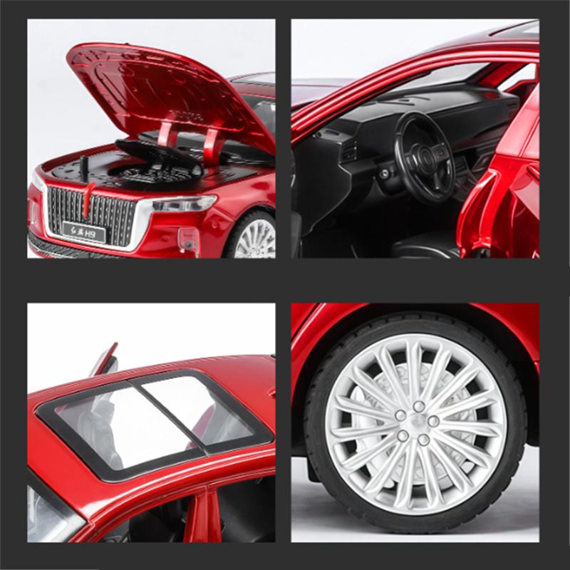 1/32 Hong Qi H9 Alloy Car Model Diecasts Luxy Vehicles Metal Car Model High Simulation Sound Light Collection Childrens Toy Gift