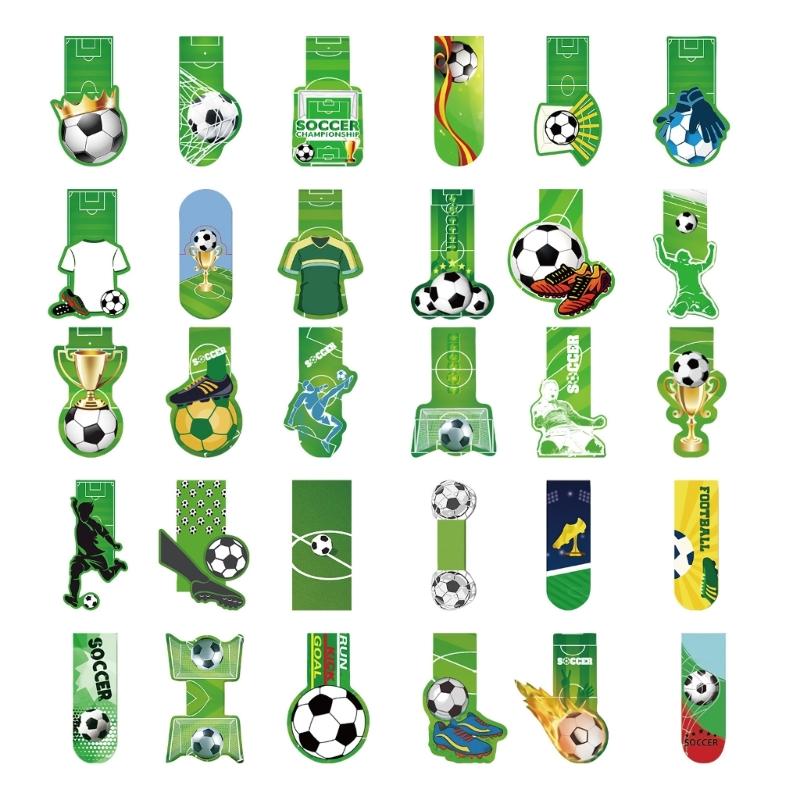30Pcs Football Paper Bookmarks for Book Lover Writer Teacher Student Reading Bookmarks Book Page Divider for Reading