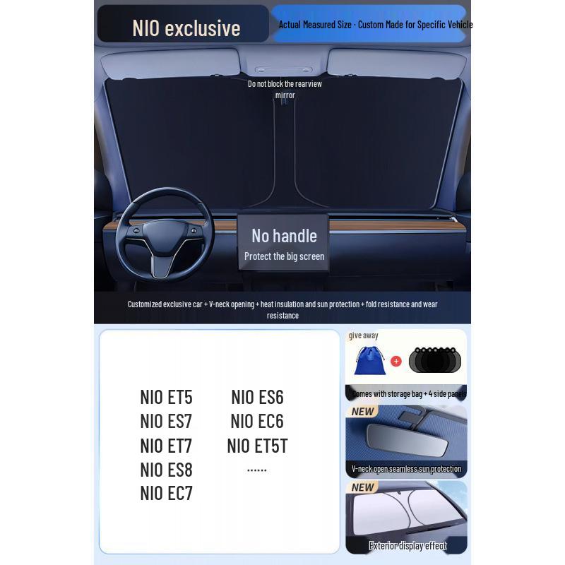Car Sun Visor Sunshade for Small Windows - Heat Insulation Curtain for Interior Windshield