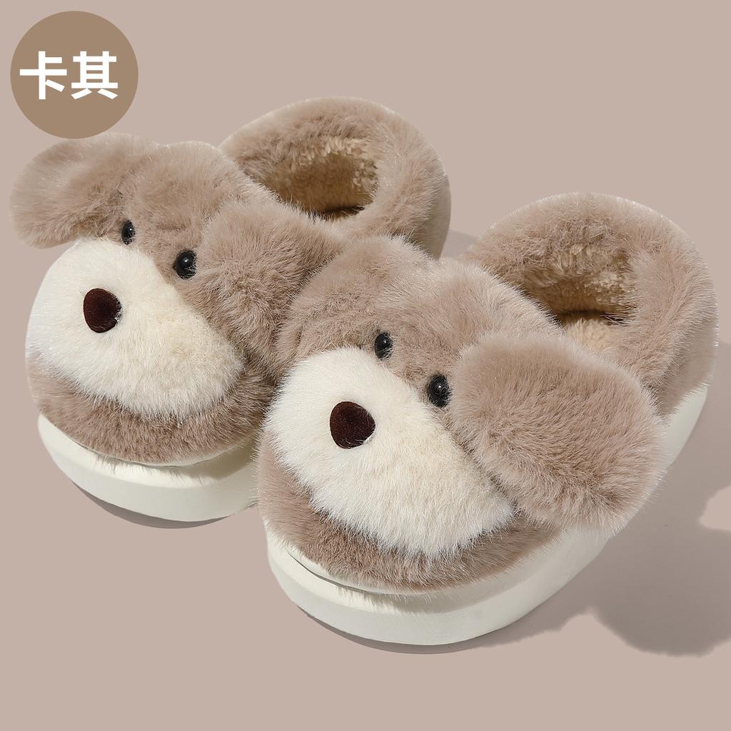 Children's Cotton Shoe Bag Heel Season Boys and Girls Baby Plush Warm Cute Cartoon Fluffy Slippers