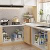 2 Tier Under Sink Organizer Pull Out Storage Rack With Sliding Drawer Storage Wire Basket For Kitchen Bathroom Cabinet Organizer