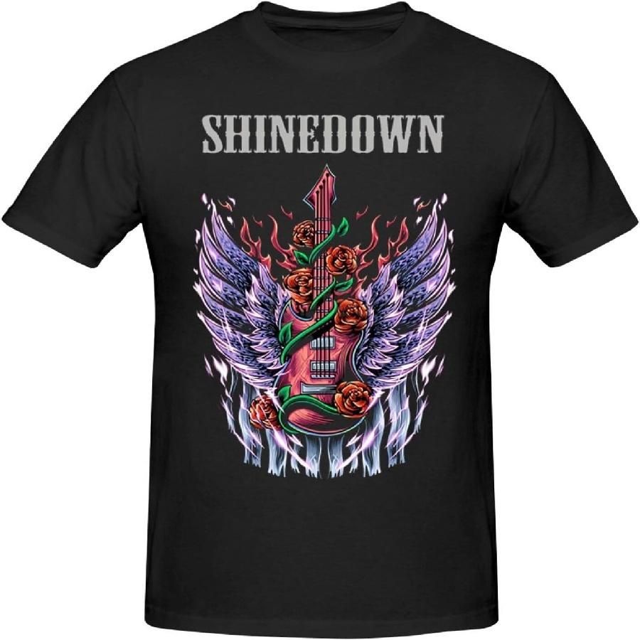 

HRGGWYB Men s Shinedowns Pure Cotton Summer Casual and Fashionable T-Shirt(7) S чёрный