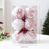 Indoor Christmas Trim Set of 6 with Fabric Finish and Ribbon Detail for Tree Use, Entry Tables, and Room Styling