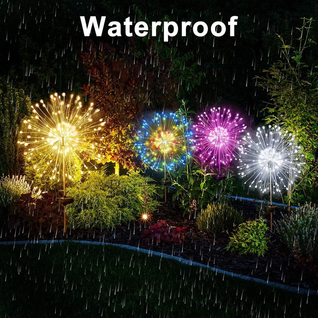 Solar Firework Dandelion Lights: Multi-Color, Eight Modes, Remote Controlled for Courtyard Landscapes