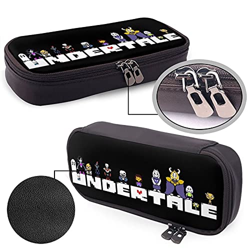 Undertale Pencil Case, Large Capacity, Multifunctional, Stylish Leather Pen Pouch, Simple Tool Pencil Case for Boys, Girls, and Kids, Suitable for Hig