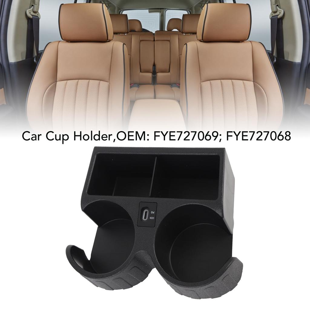 Car Cup Holder with Type C Connector Easy Access Stable Holding FYE727069 Replacement for Y61 1997 to 2025 Car Cup Bottle Holder