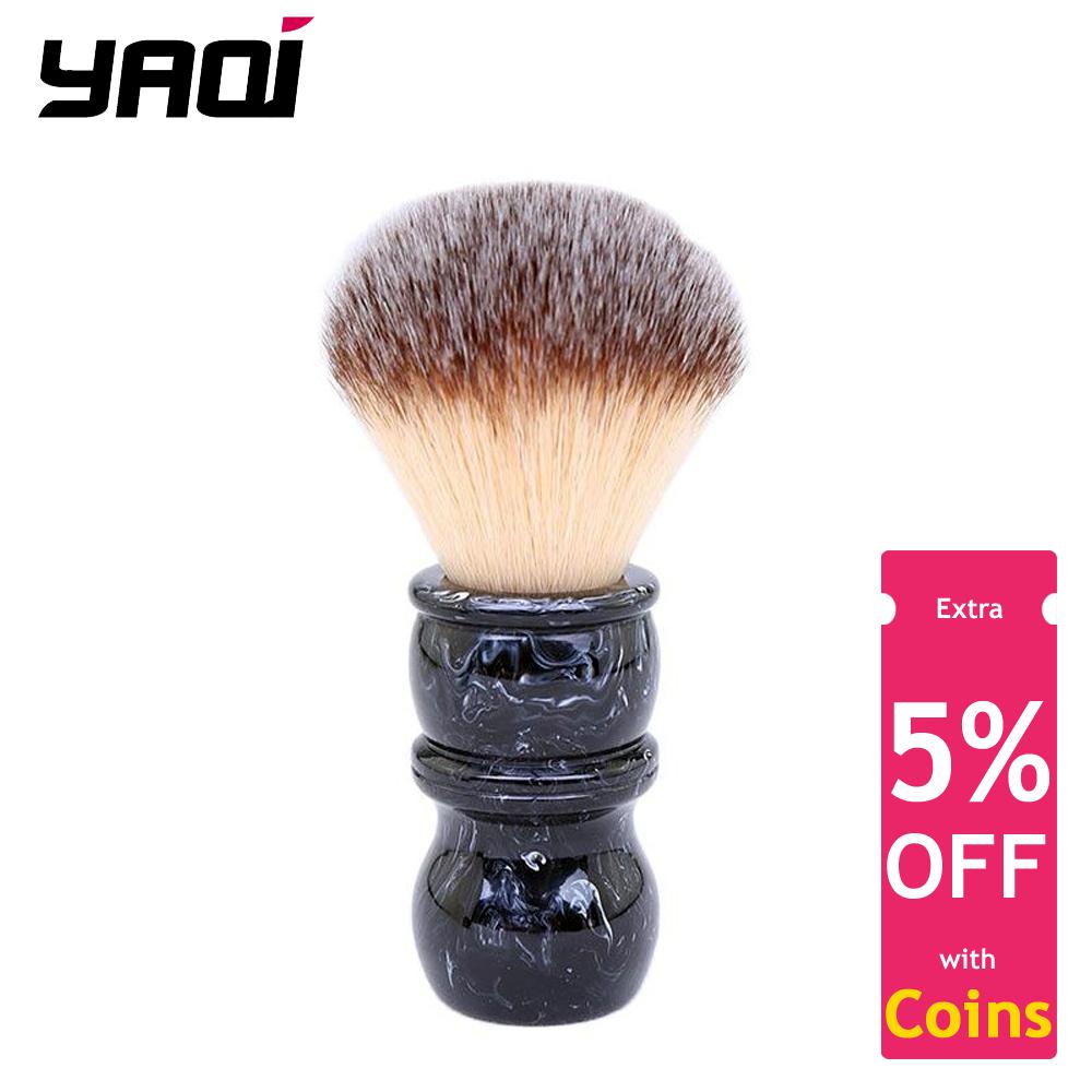 Pennello da Barba Yaqi 24MM da Uomo con Manico in Resina e Setole in Nylon Strumento Professionale da Barbiere per la Cura della Barba e la Pulizia de