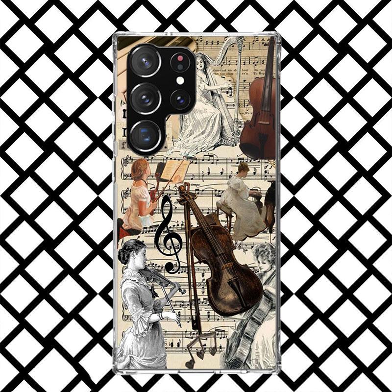 

Music Violin Phone Case for Samsung Galaxy S26 S25 Edge S24 S23 Ultra S22 Plus S21 FE S20 + Soft Cover Print Fundas Galaxy S25 S Samsung S26 Plus