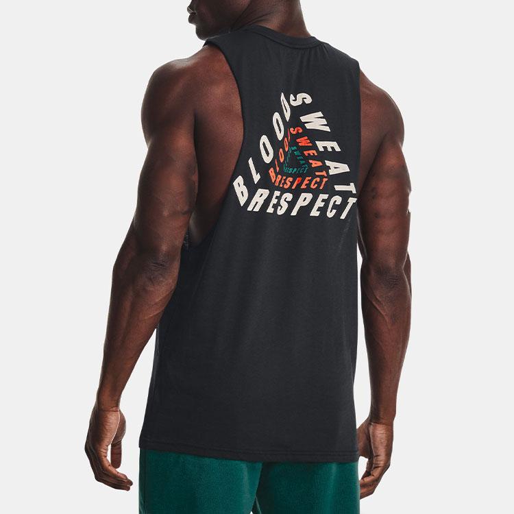 Under Armour Bull Print Sleeveless Round Neck Tank Top Men Tops Black 1377293-001