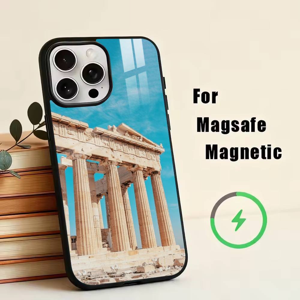 Acropolis of Athens Phone Case For iPhone17,16,15,14,13,12,11 Plus,Pro Magnetic with Magsafe Wireless Charging