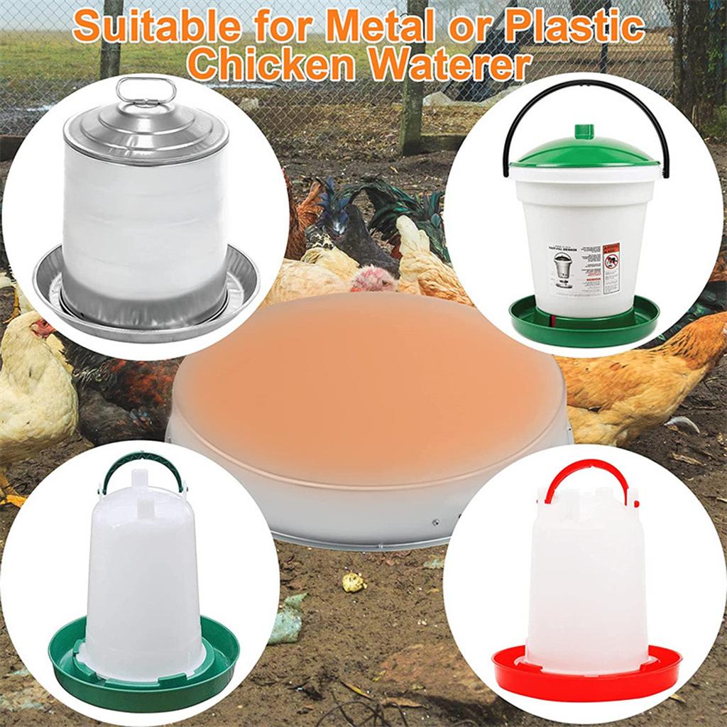 Chicken Water Heater Base 15 Watt Winter De-Icer Chicken Water Heating Base 14.6 Inch for Metal