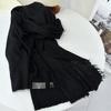 Autumn and winter new simple warm wool scarf shawl men and women versatile solid color wool mohair scarf