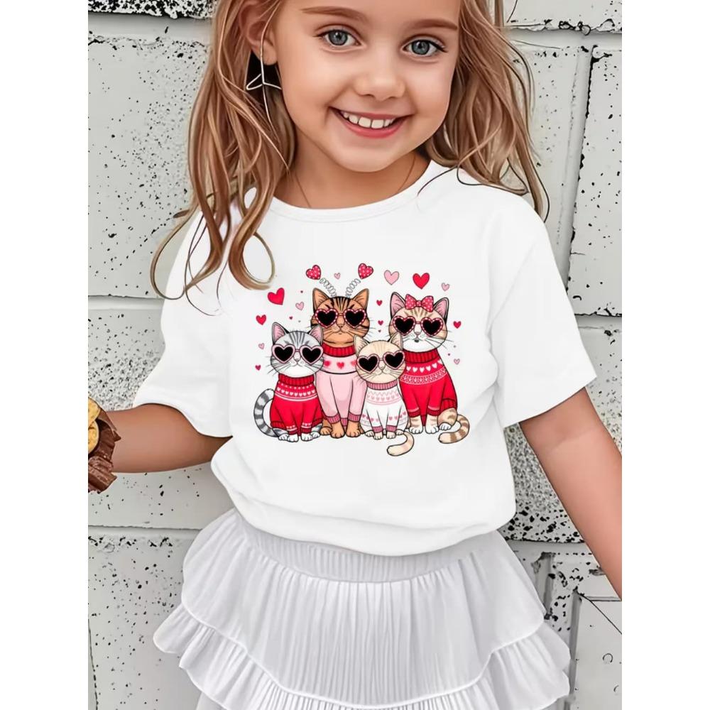 Funny Dog Pattern Children's T-Shirt Girl Cute Animal 3D Printed Fashion Top Short Sleeve Tee Summer Children Clothes Girl Tops