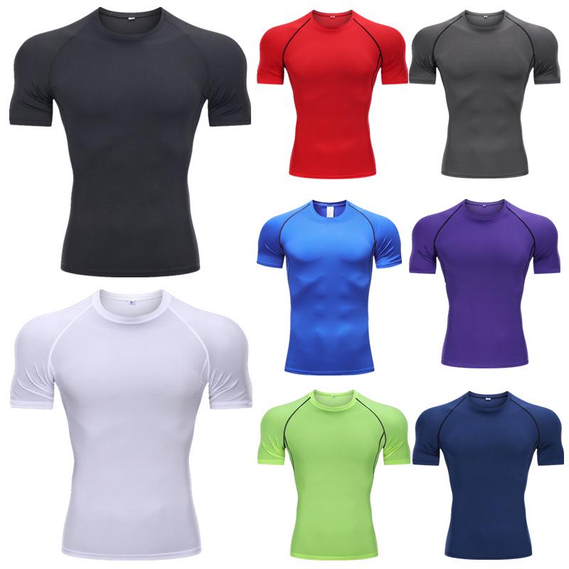 

Men s Quick-Dry Compression Short Sleeve Sports Shirt M темно-синього кольору