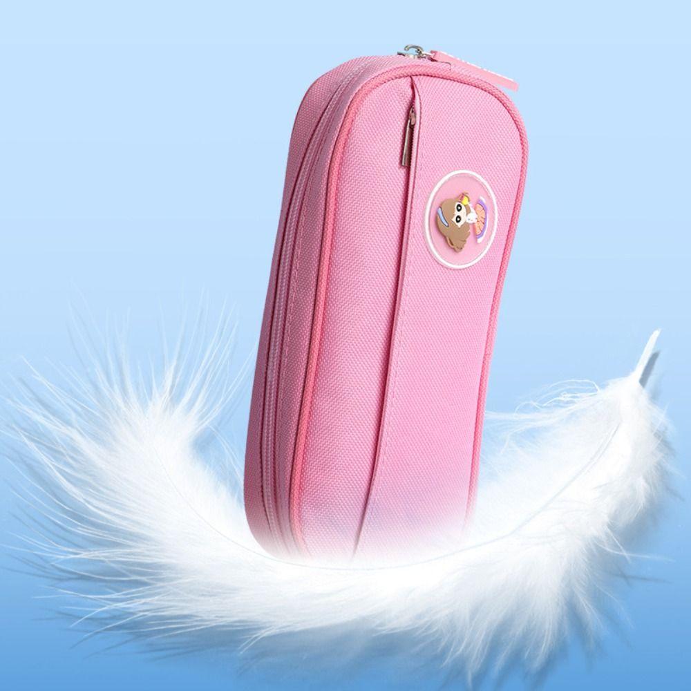 Oxford Cloth Pencil Case Double Layers Stationery Pen Pouch Pencil Bag  Student Teen Adults Travel