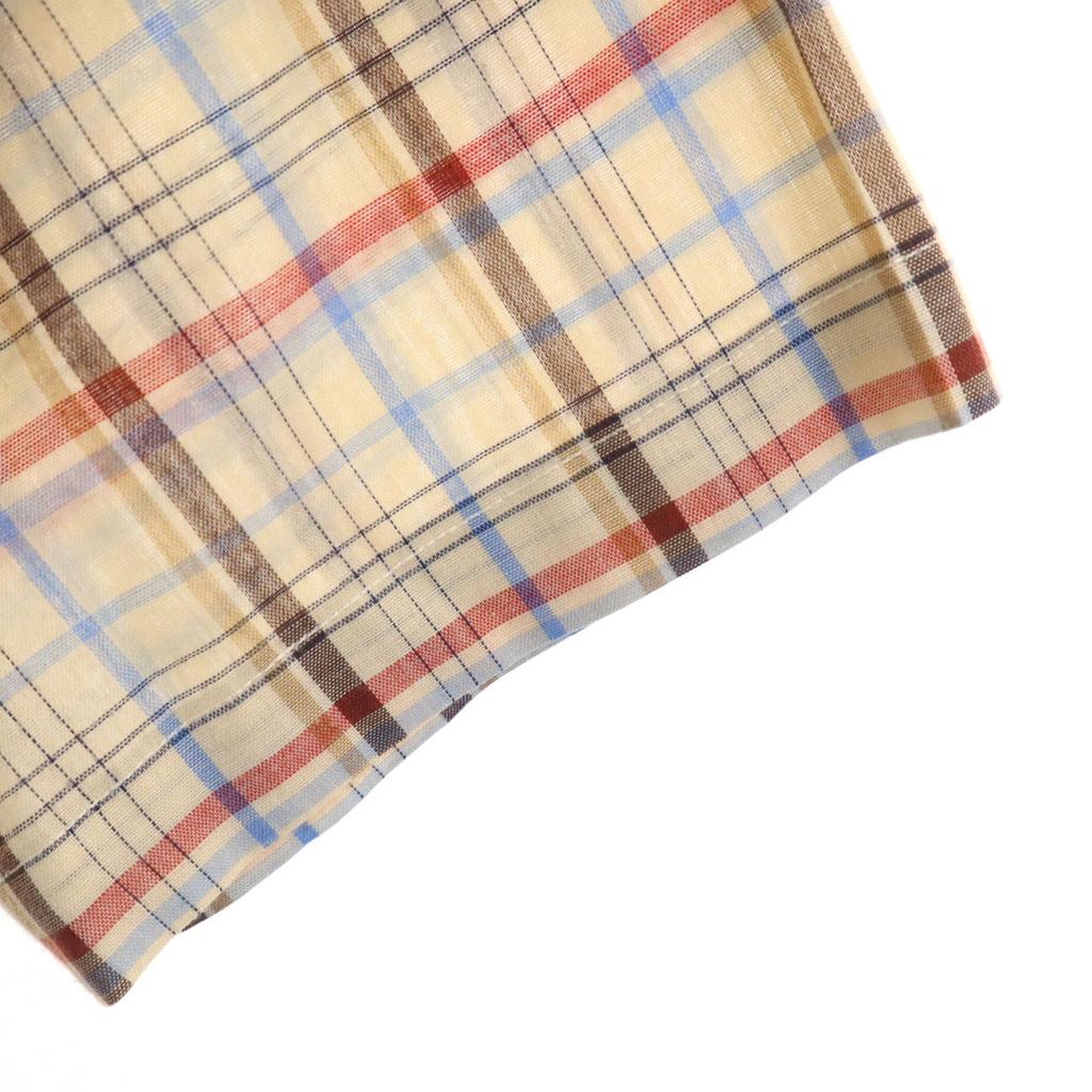 Wrangler 80s vintage Check Pattern Short sleeve Long Tail shirt 16 Gurege Men's Used