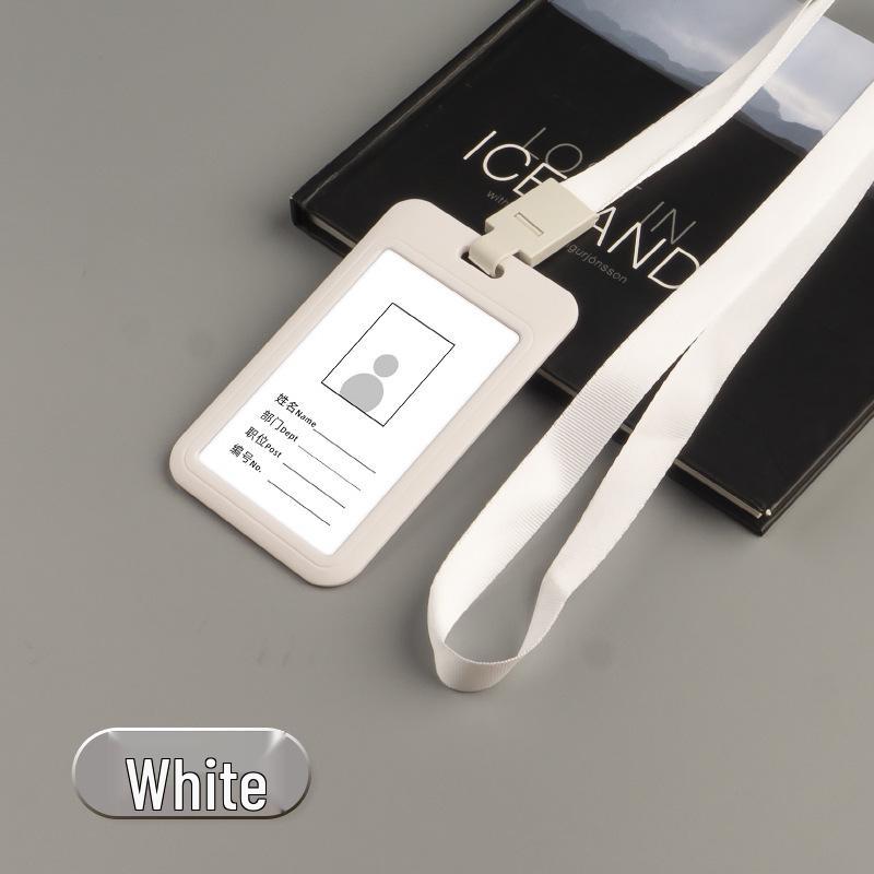 UV Color Team ID Card Holder with Sliding Cover and Lanyard for Work Badges
