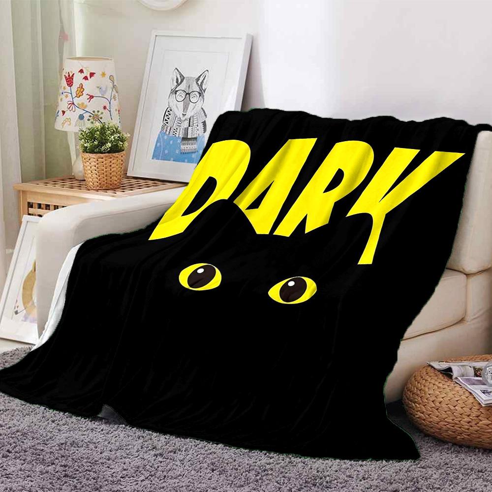 1pc DARK CAT Soft Flannel All Season Throw for Home, Office, Outdoor UseDurable Comfort Soft Warm Throw for Home