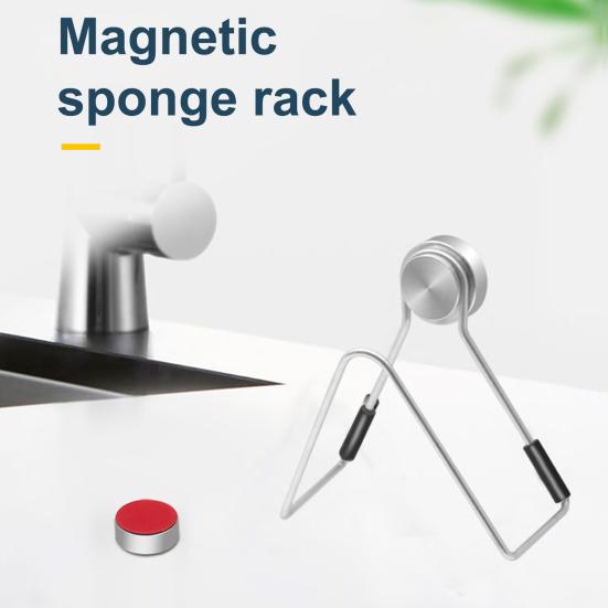 Magnetic Sponge Holder Kitchen Sink Organizer No Drilling Needed Easy To Install