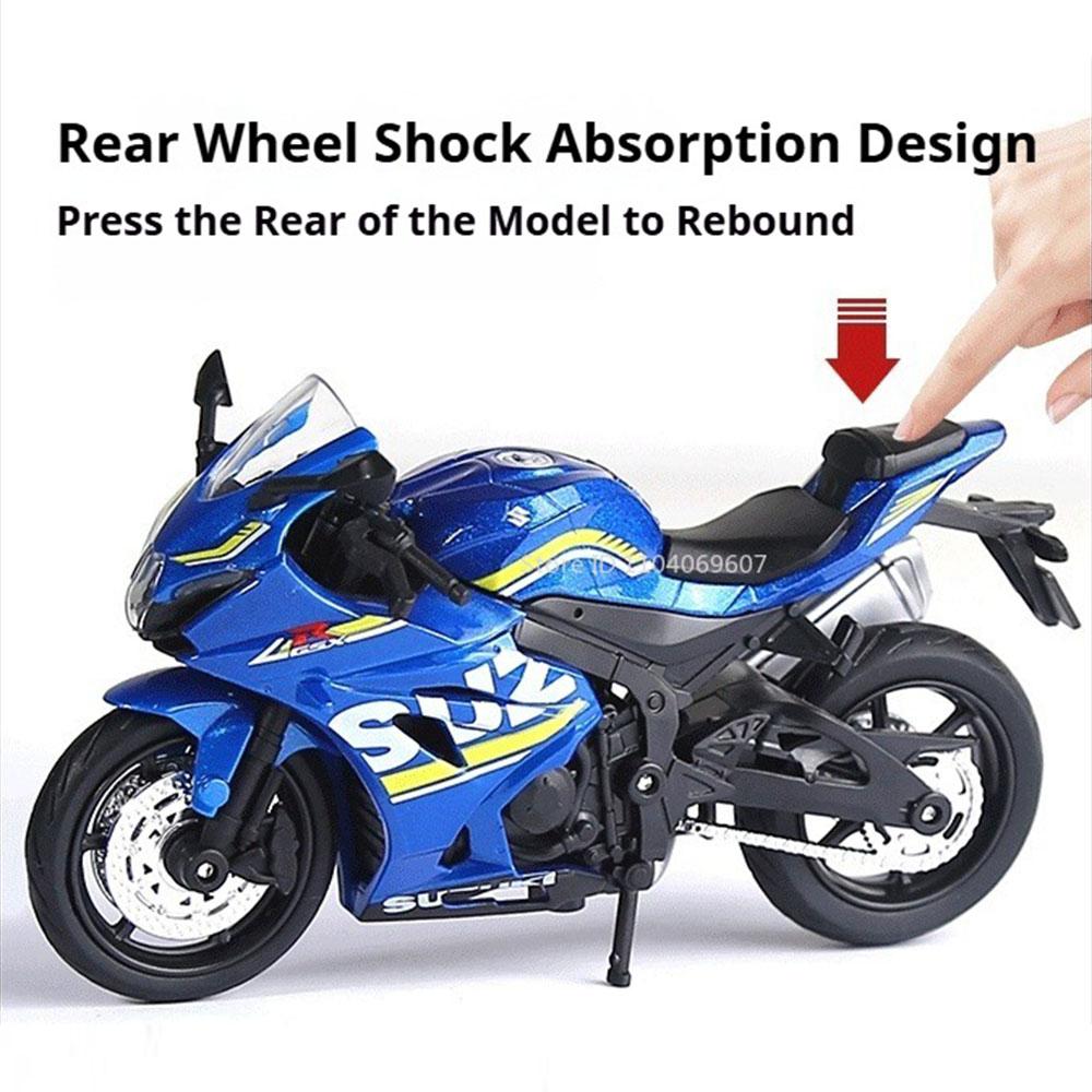 1:18 HAYABUSA GSX1000R R1 Motorcycle Toy Alloy Body Rubber Tires CBR1000RR Shock Absorption Model Car Models Boy Decorative Item