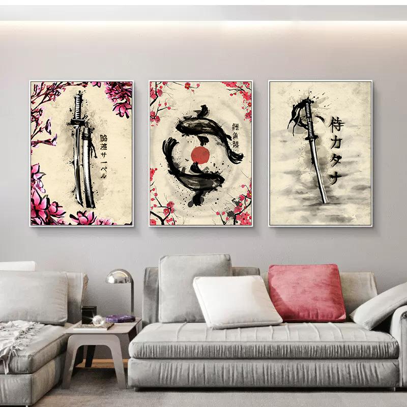 Retro Japanese Samurai Posters Canvas Painting Japan Culture Wall Art Picture For Living Room Home Decoration Frameless