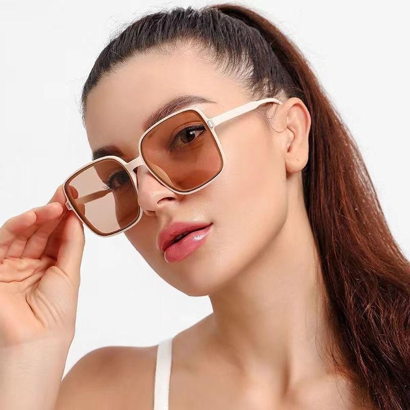 10pcs Fashion Rice Nail Square Frame Sunglasses Gradient Color New Style Female Trendy Anti-Ultraviolet Retro Sunglasses