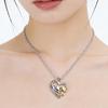 Lucky Double Elephant Necklace I Love You Forever Heart Pendant Valentines Gift