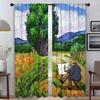 Blackout Kitchen Curtains for Living Room Curtain Van Gogh Home Interior Curtains 2 Pieces Shades Partition Tulle for Bedroom