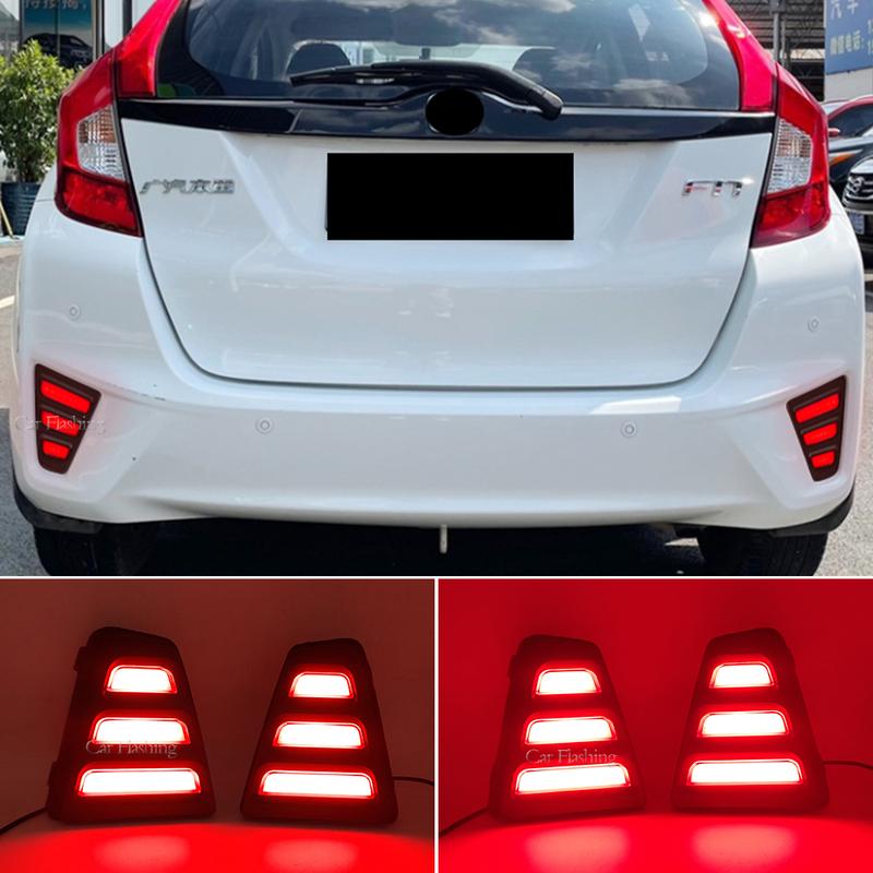 1 Set For Honda Jazz FIT 2014 2015 2016 2017 Multi-functions Car LED Rear Fog Lamp Brake Light Turn Signal Light Reverse Lamp