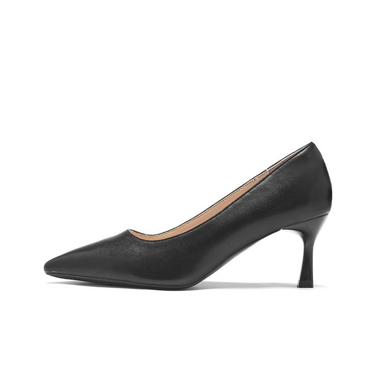 Augustine black high heels women's 2025 new summer temperament high-end not tired feet fashion commuter work shoes