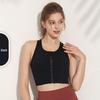 Plus Size Front Zipper Shockproof Sports Bra with Fixed Pads - Breathable, Beautiful Back Yoga Vest for Outdoor Wear