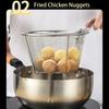 Stainless Steel Frying Basket,Household Draining Strainer Baskets for Noodle Dumplings,Multipurpose Chips Frying Strainer Mesh