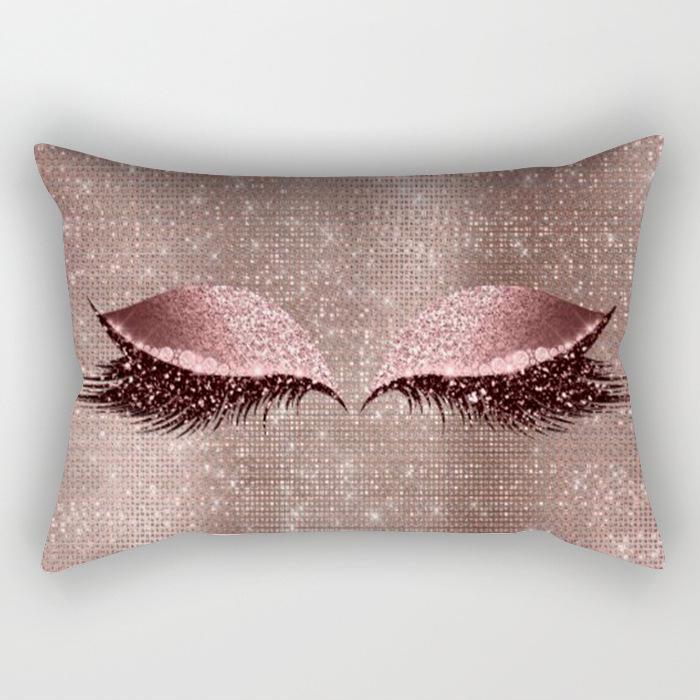 Eyelash Pillow Case European and American Fashion Sleep Waist Pillow Case Living Room Sofa Cushion Pillow Core