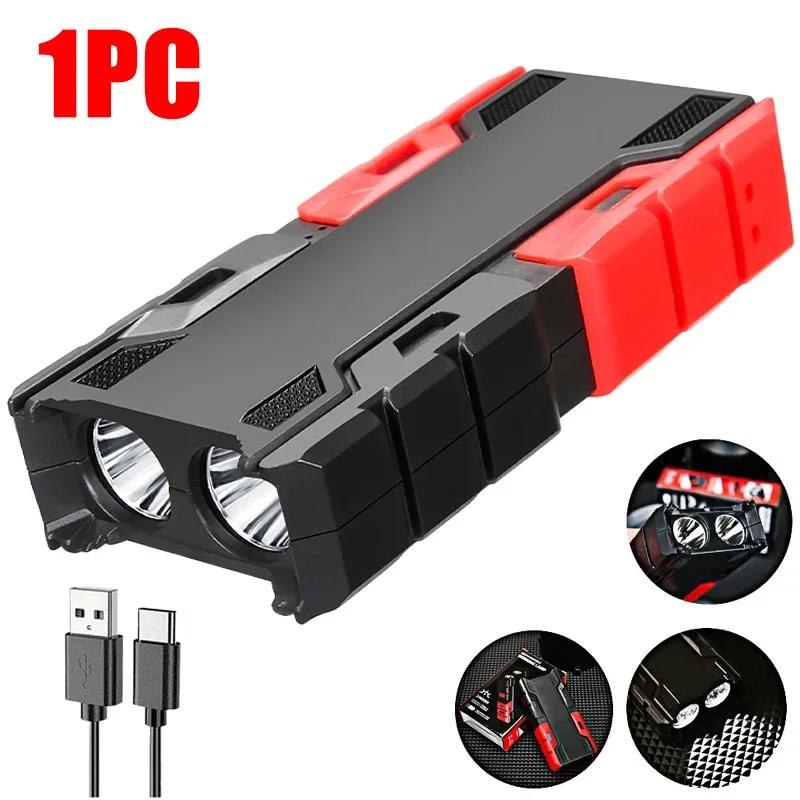 Portable LED Flashlights USB Rechargeable Torch with 3 Modes Flashlight Emergency Power Bank Outdoor Camping Fishing Searchlight