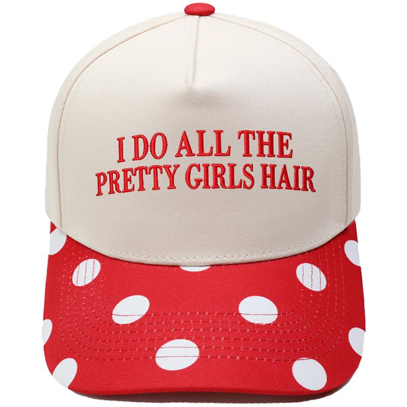 PRETTY GIRLS HAIR Fun Embroidery Color Matching Truck Driver Hat Men's and Women's Casual Sun Hat