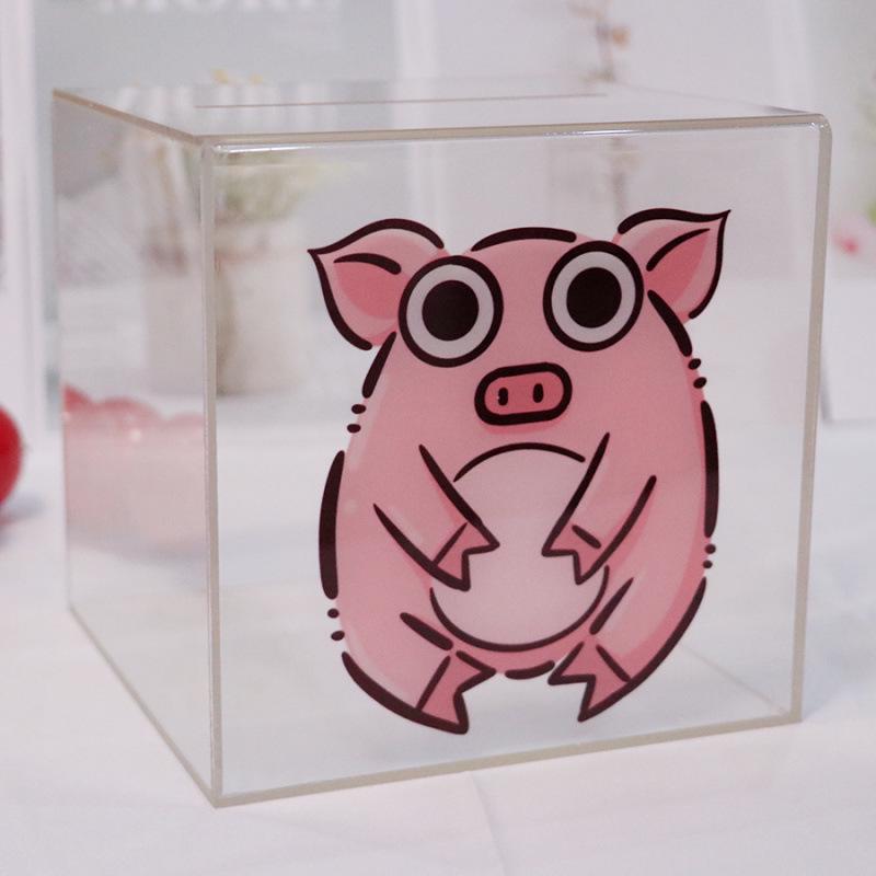 Transparent Acrylic High-Capacity Piggy Bank - No Withdrawal, Online Celebrity Style for Adults and Students.