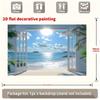 Ocean View Open Door Tapestry Beach Palm Tree Background Cloth