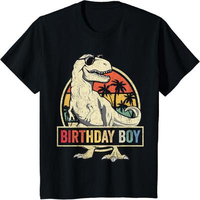 Kinder Verjaardag Jongen Dino T Rex Dinosaurussen Jongens Bijpassend Familie T-shirt