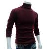 Herrenmode Einfarbig Langarm Rollkragenpullover Slim Fit Gestrickter Pullover