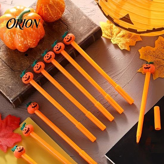 Długopisy na prezent świąteczny 10 szt. Długopisy żelowe na Halloween, Uroczy topper z twarzą dyni, Cienkopis 0,5 mm, czarny, do biura, szkoły, artykułów papierniczych, dla dzieci