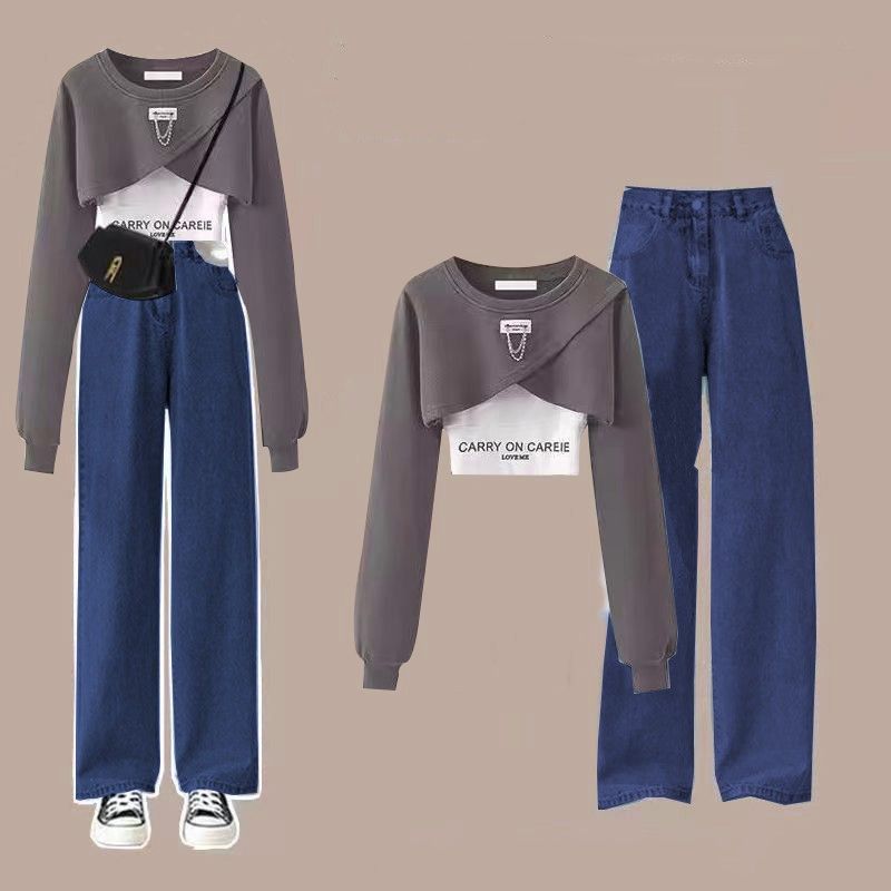 Dopamin Cool und Cool Salziger Stil Mädchen Cool und Stilvoll Street Work Pants, Hot Girl Anzug, Schuluniform, Dreiteiliger Hoodie