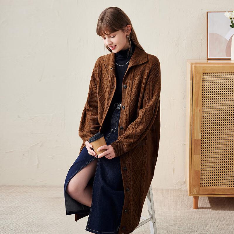 Kemengboka Women's High-Neck Thick Wool Cardigan