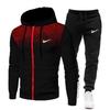 Herren Damen Kapuzen-Fleece-Sweatshirt-Set Lässiges Langarm-Oberteil Hose Sport-Outfit