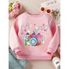 Kids Crewneck Sweatshirt, Colorful Plaid Cartoon Camera Print Long Sleeve Casual Top for Spring Autumn