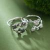 Buyee 925 Sterling Zilver Vrouwen Bloemenring Vinger Elegante Open Rozenring voor Vrouwen Mannen Mode Fijne Sieraden Cirkel Cadeau
